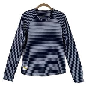 Tracksmith Long Sleeve Shirt Size L Black Gray Stripe Running